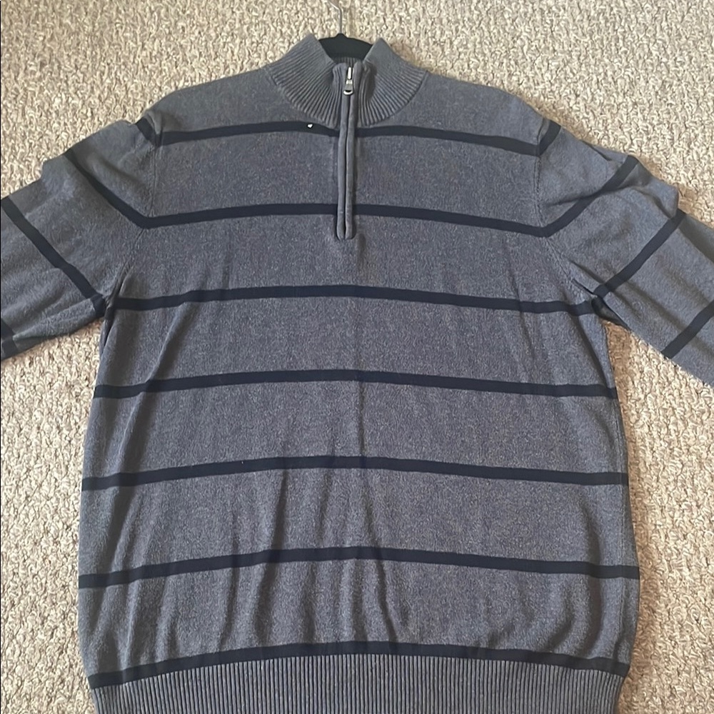 Men's Gray Striped Sweater